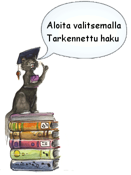kissa opastaa tiedonhakuun